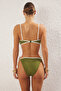 Haki Renk Bloklu Biyeli Straplez Kaplı Brazilian Normal Bel Bikini Takımı TBESS25BT00017 - 5