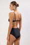 Siyah Bralette Kaplı Hipster Yüksek Bel Bikini Takımı TBESS25BT00135 - 6