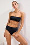Siyah Straplez Kaplı Hipster Yüksek Bel Basic Bikini Takımı TBESS22BT0018