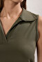 Haki Fitted/Vücuda Oturan Polo Yaka Crop Esnek Örme Bluz TWOSS22BZ0335 - 3