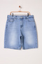 Açık Mavi Yüksel Bel Straight Fit %100 Pamuk Non-Stretch Denim Büyük Beden Şort TBBSS25AP00016 - 5