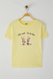 Açık Sarı Tavşan Baskılı Fitted/Vücuda Oturan Örme T-Shirt TWOSS25TS00095 - 5