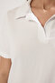 White Polo Collar Regular/Standard Fit Wrap Knitted Blouse Twoss25Go00105 - 3