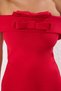 Red Straight Straight Cut Bow Woven Finike Maxi Evening Dress & Homecoming Dress - 3