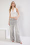 Ecru Halter Bodysitting Crop Stretchy Knitted Blouse Twoss24Bz00061 - 3