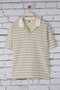 Unisex Stone Oversize/Wide Cut Striped Polo Neck T-Shirt - 6