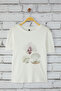 Ekru Baskılı Fitted/Vücuda Oturan Örme T-shirt TWOSS25TS00108 - 5