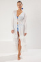 White Maxi Woven Ruffled Kimono&Kaftan Tbess25Km00024