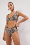 Leopar Desenli Cut Out Detaylı Hipster Yüksek Bel Bikini Altı TBESS20BA0184 - 2