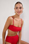Kırmızı Straplez Kaplı Bikini Üstü TBESS25BU00028 - 3
