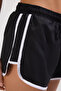 Siyah Dokuma Biyeli Plaj Mini Normal Bel Şort & Bermuda TBESS25SR00010 - 3