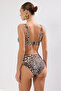 Leopar Desenli Cut Out Detaylı Hipster Yüksek Bel Bikini Altı TBESS20BA0184 - 4