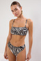 Zebra Desenli Straplez Kaplı Bikini Üstü TBESS25BU00044 - 6
