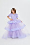 Lilac Girl's Evening Dress with Roses