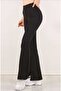 High Waist Belted Spanish Wide Leg Diver Fabric Winter Leggings - 2