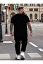 New York Printed Men's Black Jogger Tracksuit Set - Comfortable Fit - 2