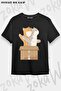 Unisex Oversize Fit Cute Cats Cardboard Titanic Design Printed Tshirt
