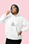 Dice Printed Women's Cotton Long Sleeve Shardonlu 3 Thread Hooded Sweatshirt