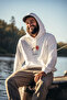 Pop Music Printed Men's Cotton Long Sleeve Rose Gold 3 Thread Hooded Sweatshirt - 2