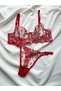 Women's Red Satin Louvre Red Nightgown Dressing Gown Dowry Set (Boxed) - 6
