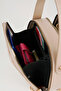 Women's Hazer Mink 3 Compartment Lined Faux Leather Adjustable Strap Zipper Closure Hand and Shoulder Bag - 4