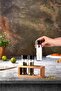 3-Piece Salt Shaker Pepper Shakers Set Spice Rack, Spice Rack with Wooden Stand