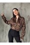 Cămașă leopard oversize din satin