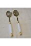 Gold Porcelain Salad Serving Spoon Set