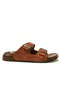 Tan Brown Double Buckle Anatomical Comfort Slippers - 2