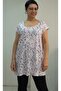 Coming Low Sleeve Combed Cotton Viscose T-Shirt with a Pink Print Whole Size