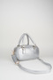 Women's Tulip Silver Bag Charm Detailed Patent Leather Zipper Closure Handbag and Shoulder Bag - 6