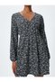 Floral Mini Dress Long Sleeve V-Neck - 5
