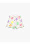 Elastic Waist Cotton Pocket Detailed Star Patterned Shorts