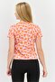 Women Slim Fit Short Sleeves Outdoors Top, Orange - 3