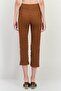 Women Regular Fit Textured Cropped Pants, Brown - 3