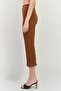 Women Regular Fit Textured Cropped Pants, Brown - 2