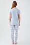 8592 Dream Blue Women's Short Sleeve Pajamas Set - 5