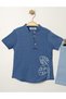 Style Shirt Leaf Pattern Adjustable Waist Short Sleeve Shorts Set of 2 - 5