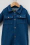 Unisex Model Monthly Soft Knitted Denim Fabric Cotton Pocketed Snap Fastened Slopet Jumpsuit - 4
