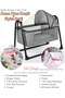 45X85 Linen Crib and Sleeping Set with Awning - Gray Mother's Side Crib Portable Basket Crib - 3