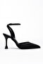 Stiletto Shoes High-Heeled Stiletto Ankle-Strap Stone-Embellished Shoes - 4