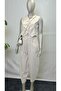 Women's Beige Knit Detailed Vest Pants Bottom Top Special Design Linen Set