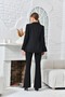 Black Suit with Sleeve Accessories and Flared Trousers - 4