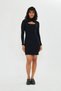 Women's Black Color Butterfly Collar Mini-Size Dress - 2