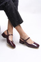 Tephliania Women's Heeled Shoes 0012020 Burgundy Patent Leather - 2