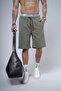 Trend We Ribbed Fabric Regular Fit Pocket Shorts with Elastic Waist and Cord - 4