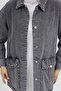 Stone Embroidered Pocket Denim Jacket Gray 7902 - 3