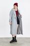 Gray Double Button Pocketed Long Coat 3025A - 7