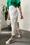 Women's Parachute Pocket Trousers with Cuffs - Ecru