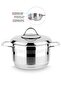 9 Piece Cookware Set Stainless Steel 18/10 Turkey Made Silver - 3